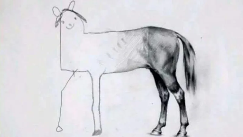 A poorly drawn horse